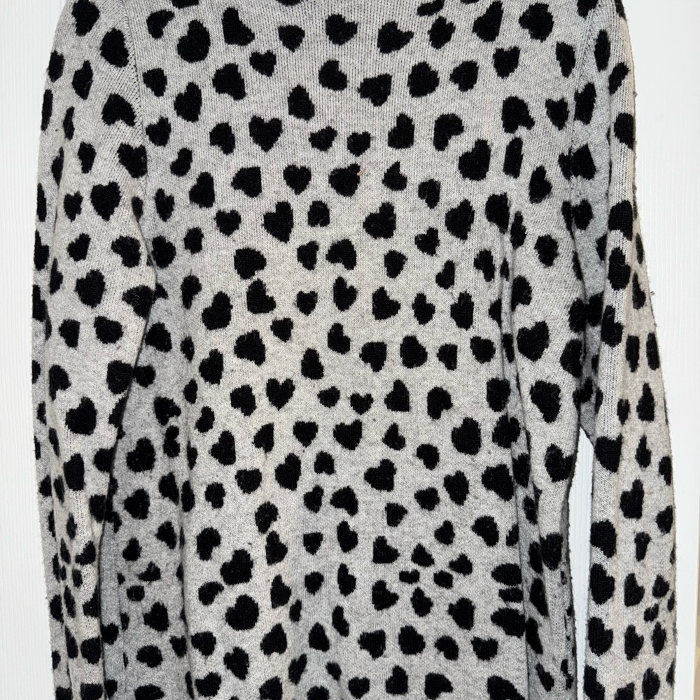 LOFT Black and grey heart mock neck Sweater